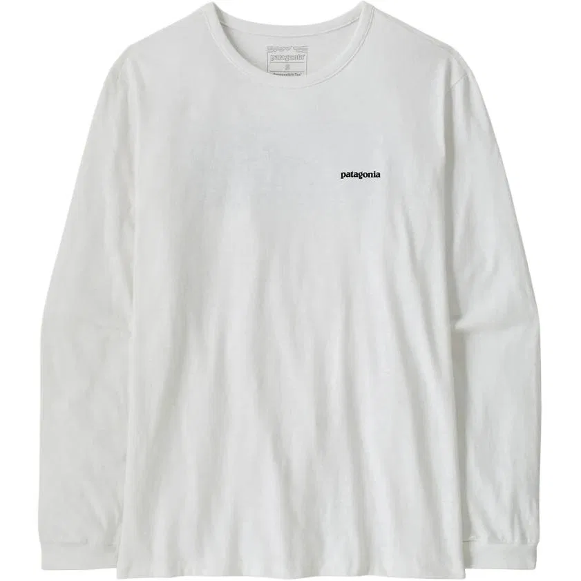 Женская футболка с длинным рукавом с логотипом Patagonia, Fiber White/FBWI