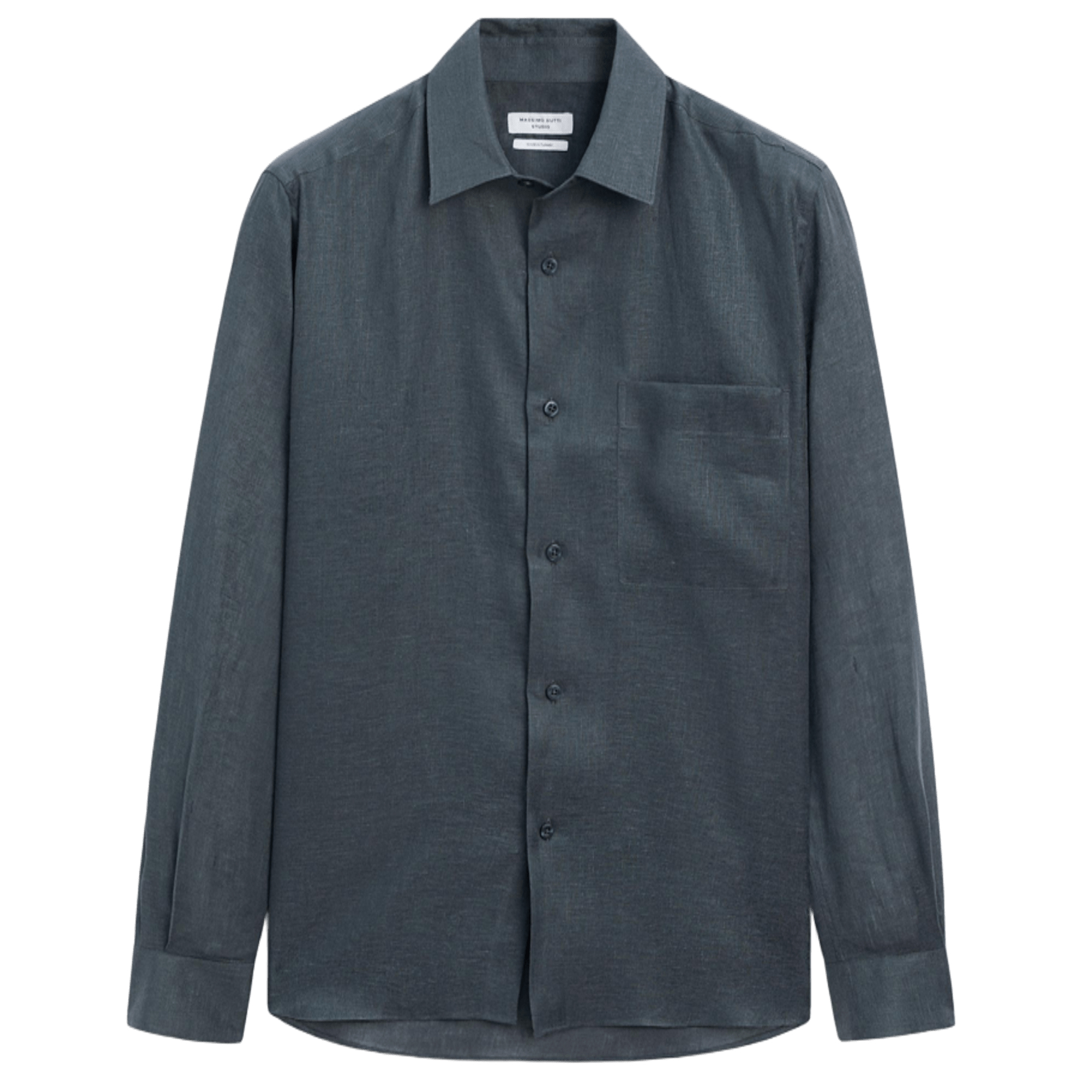 

Рубашка свободного кроя из льна Massimo Dutti, синий
