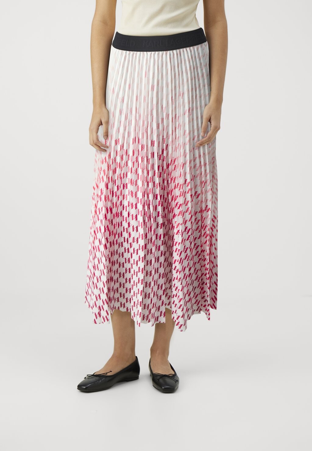 

Плиссированная юбка DEGRADE PLEATED SKIRT KARL LAGERFELD, белый