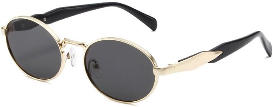 

Ретро металлические овальные солнцезащитные очки для женщин, модные, конфетных оттенков, защита от УФ-излучения UV400, для мужчин, панк-солнцезащитные очки SKFGNX, Golden Grey