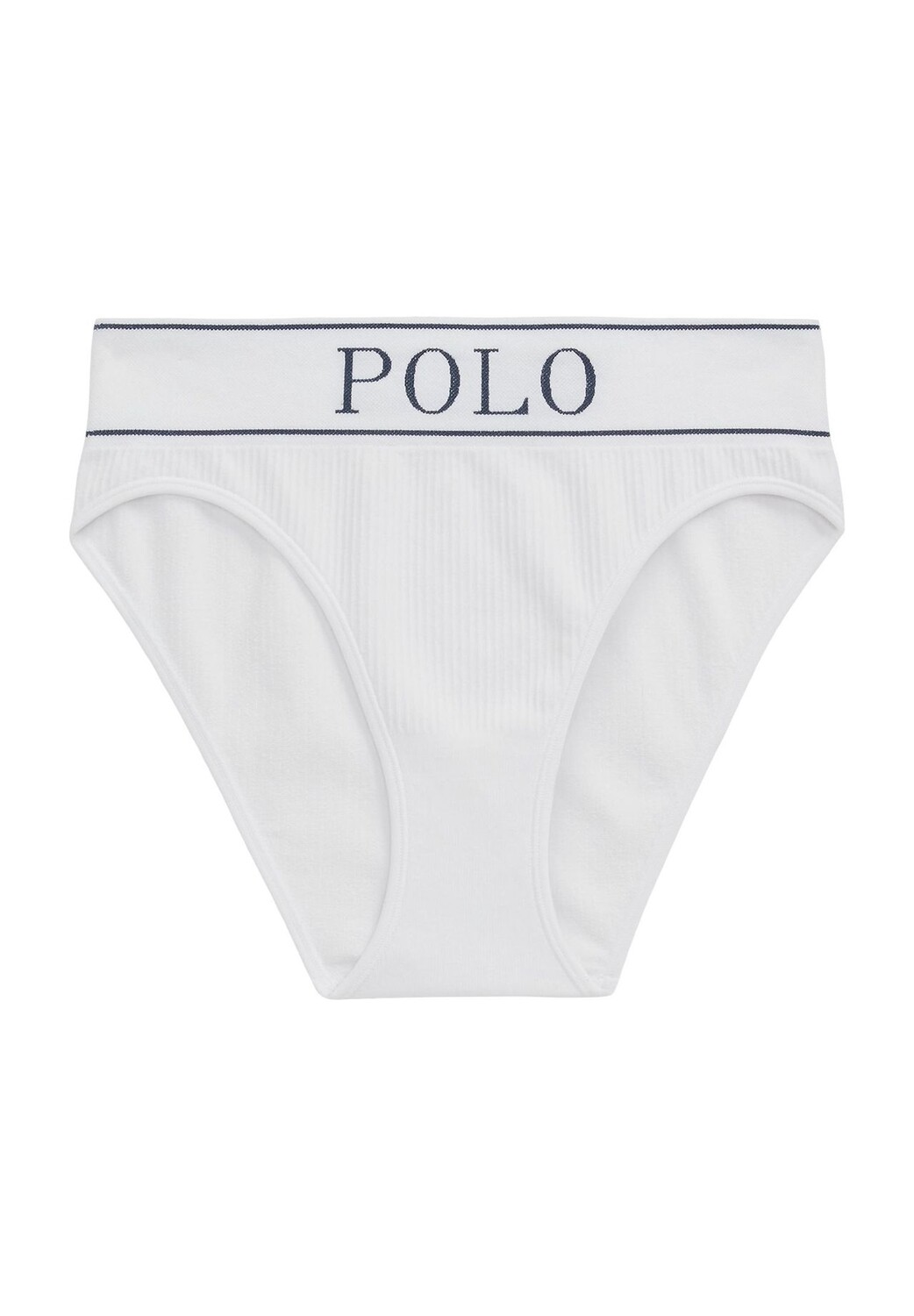 

Бесшовные трусы в рубчик, с логотипом на поясе, для женщин POLO RALPH LAUREN, цвет White Cloud
