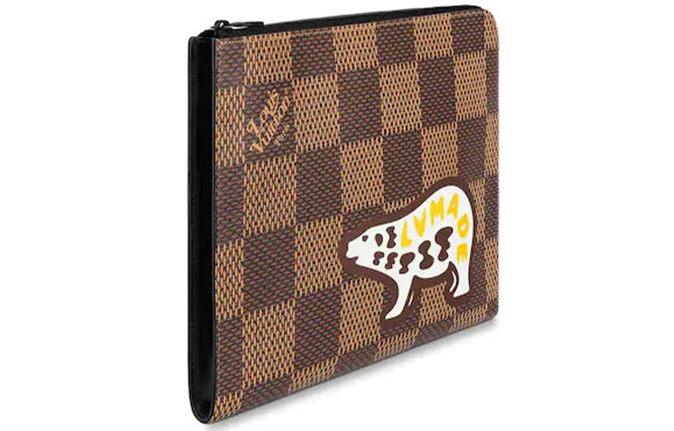 Louis Vuitton Клатч Jour Damier Ebene Giant Gm Brown из коллекции X Nigo — фото 3