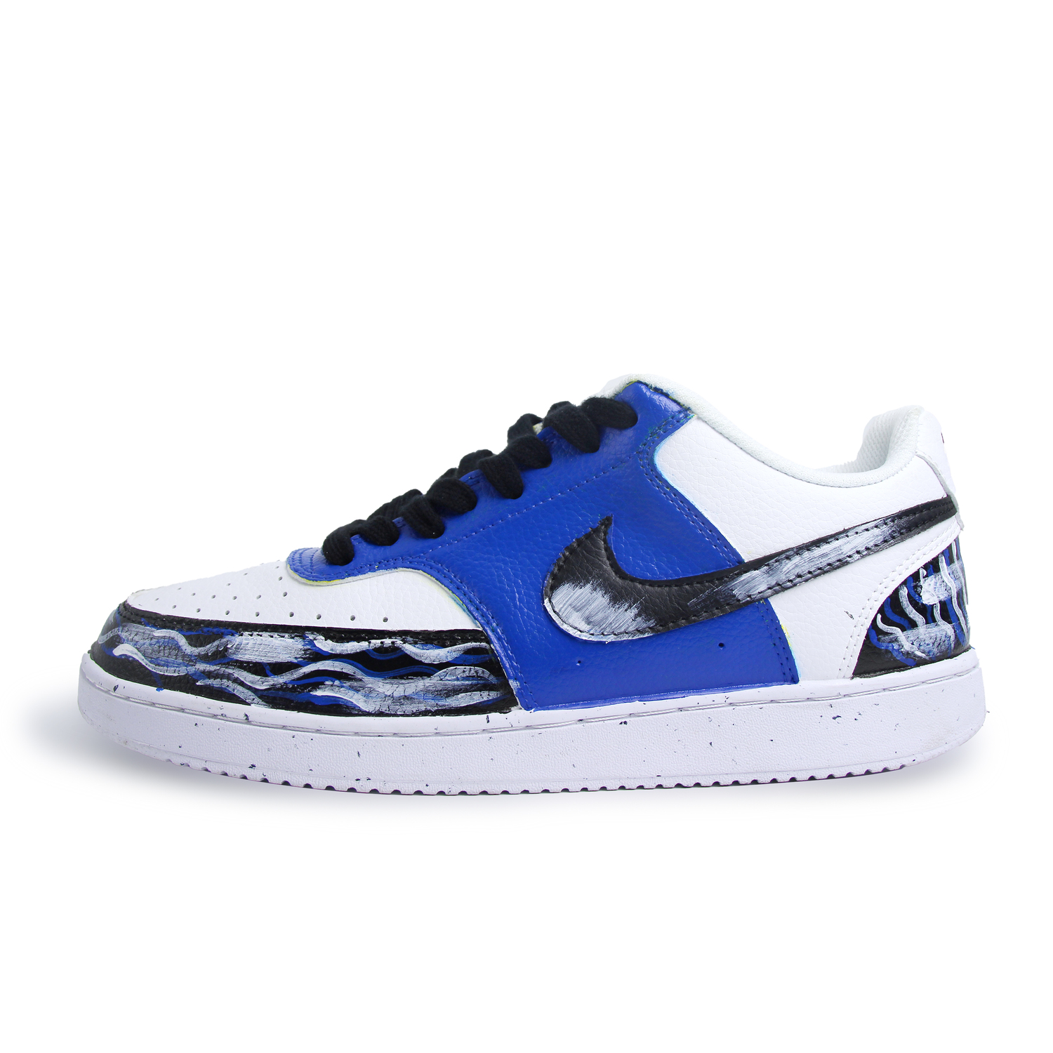 

Court Vision 1 Synthetic Leather Hand Drawn Graffiti легкие и дышащие низкие кроссовки для скейтбординга Unisex Nike, синий белый