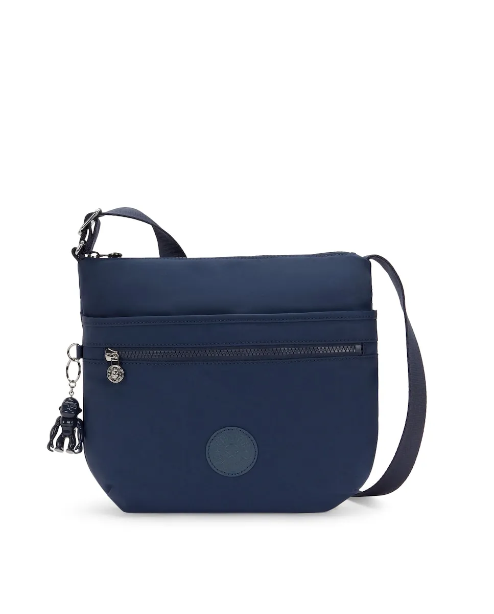 

Женская сумка среднего размера с застежкой-молнией и брелоком Kipling, темно-синий