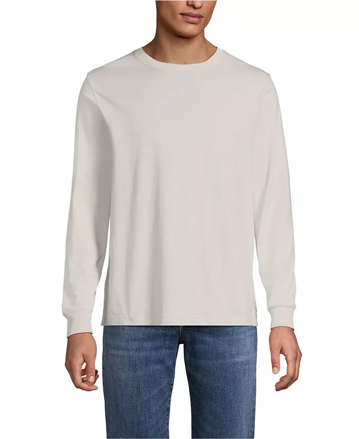 

Футболка с длинным рукавом Big & Tall Super-T Lands' End, серый