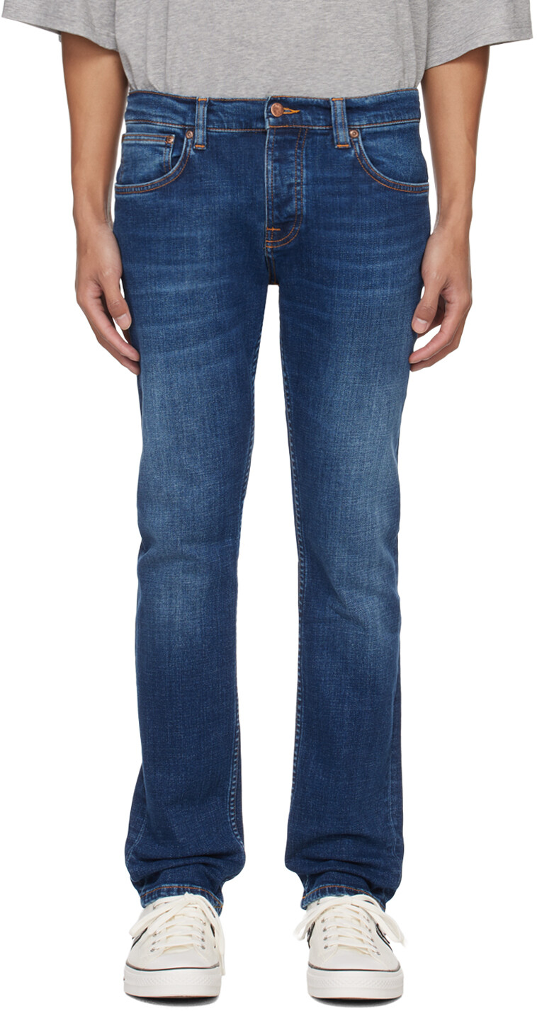

Синие джинсы Grim Tim Nudie Jeans, цвет Indigo myth