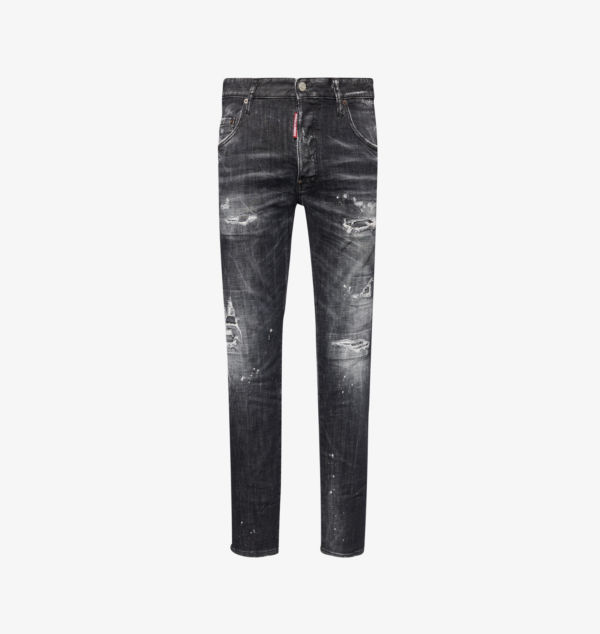 

Джинсы-Стрейч с эффектом потертости и зауженными штанинами в стиле скейтбординга Dsquared2, черный