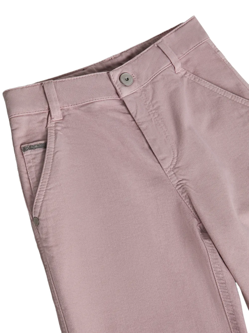Брюки с декором Monili Brunello Cucinelli Kids, розовый — фото 3
