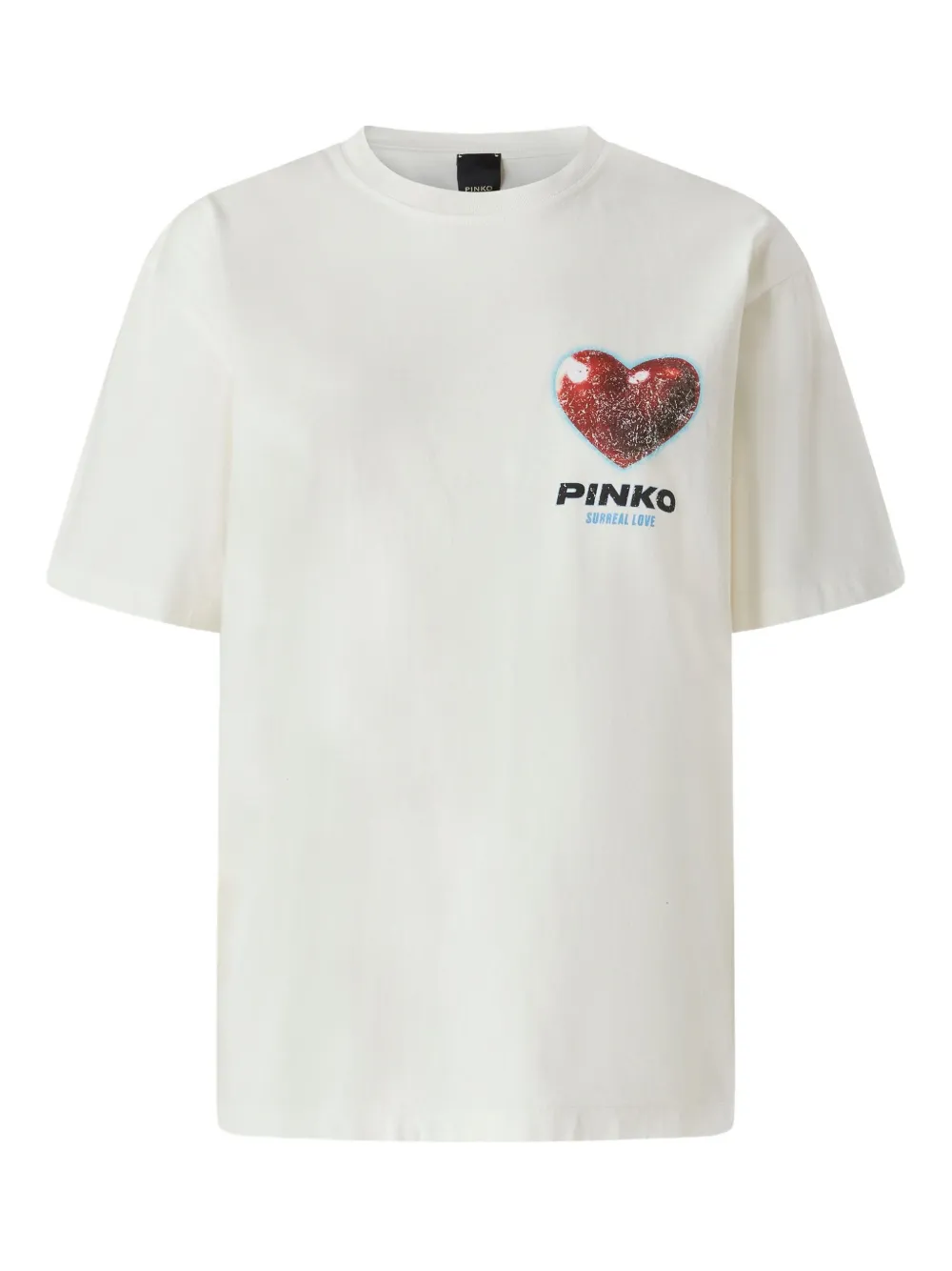 

Хлопковая футболка с принтом сердца PINKO, белый