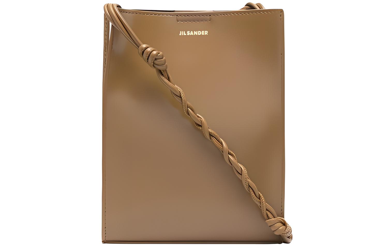 

Гладкая кожаная сумка через плечо женская коричневая JIL SANDER