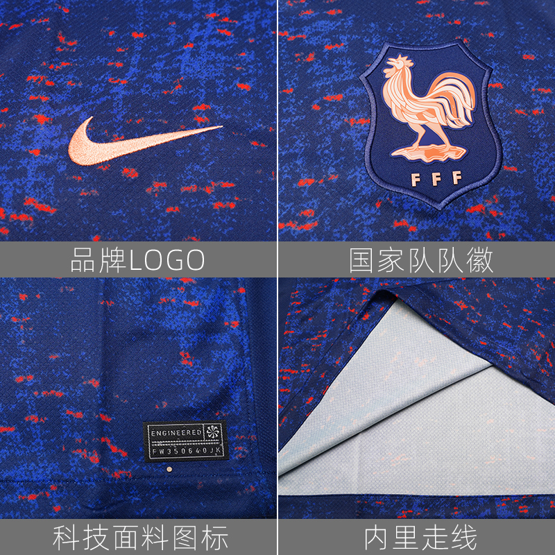 Футболка Fff 2025 Stadium Home женская мужская Dri FIT реплика Nike, синий — фото 4