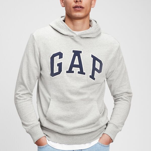 

Толстовка с капюшоном и вышитым логотипом Gap, серый