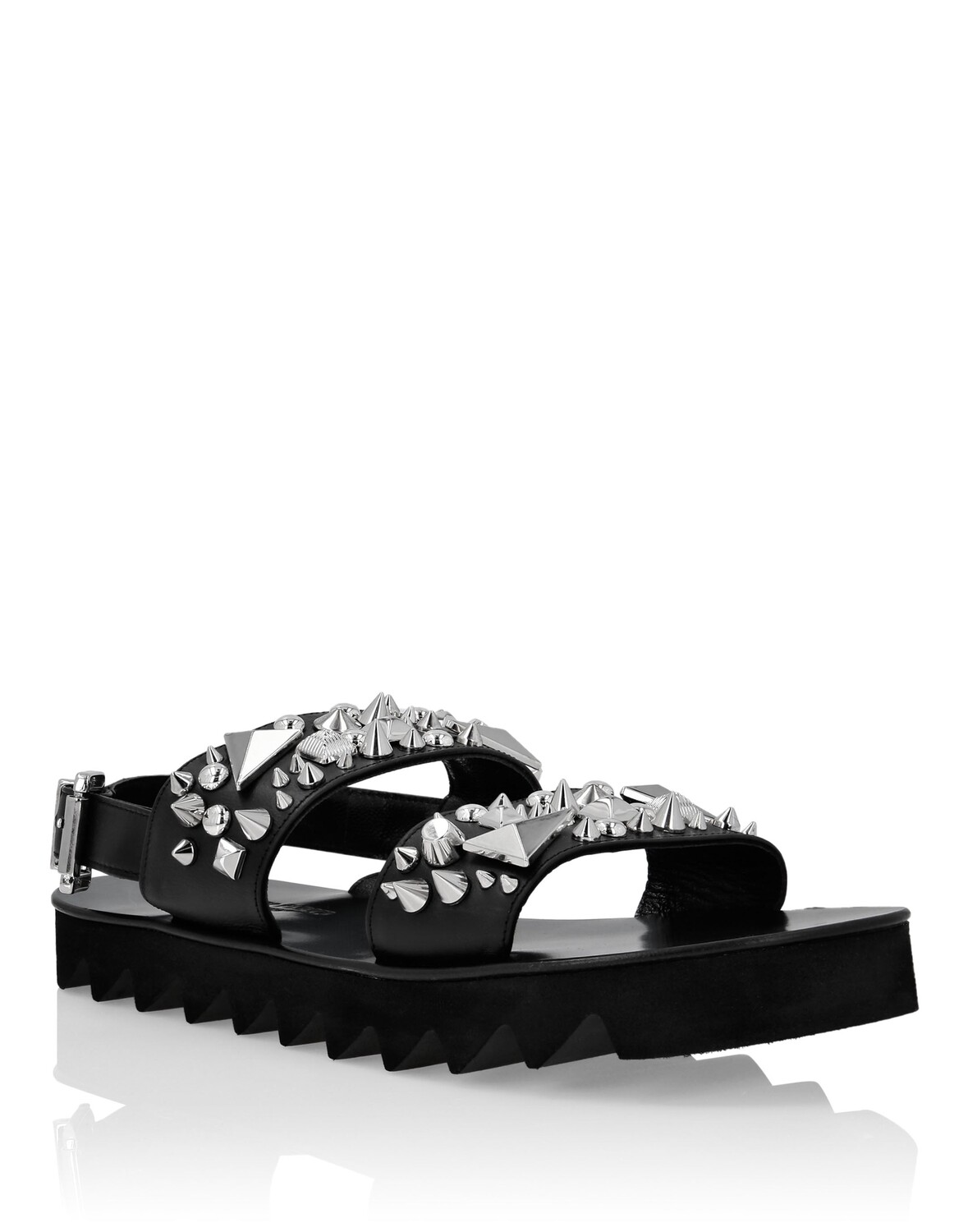 

Кожаные сандалии с заклепками Philipp Plein, цвет Black/Nickel