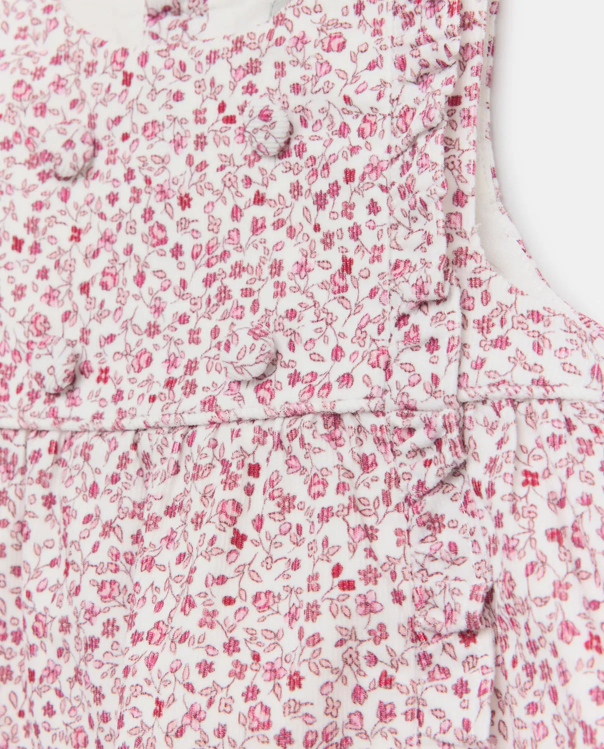 Платья с принтом, 62 см, Pichi Micropana Flor Bicolor Volante Lateral Botones Frontales, Coconut El Corte Inglés, красный — фото 3