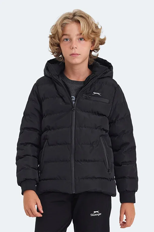 Детское пальто для девочек с капюшоном Slazenger, Black