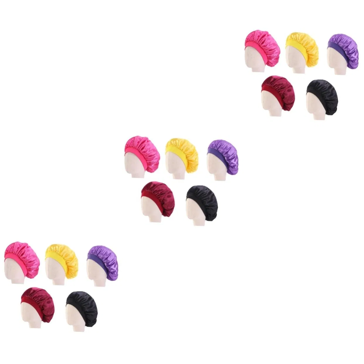 Детская шапочка для душа сатиновая Healeved, набор 15 шт, Assorted colours