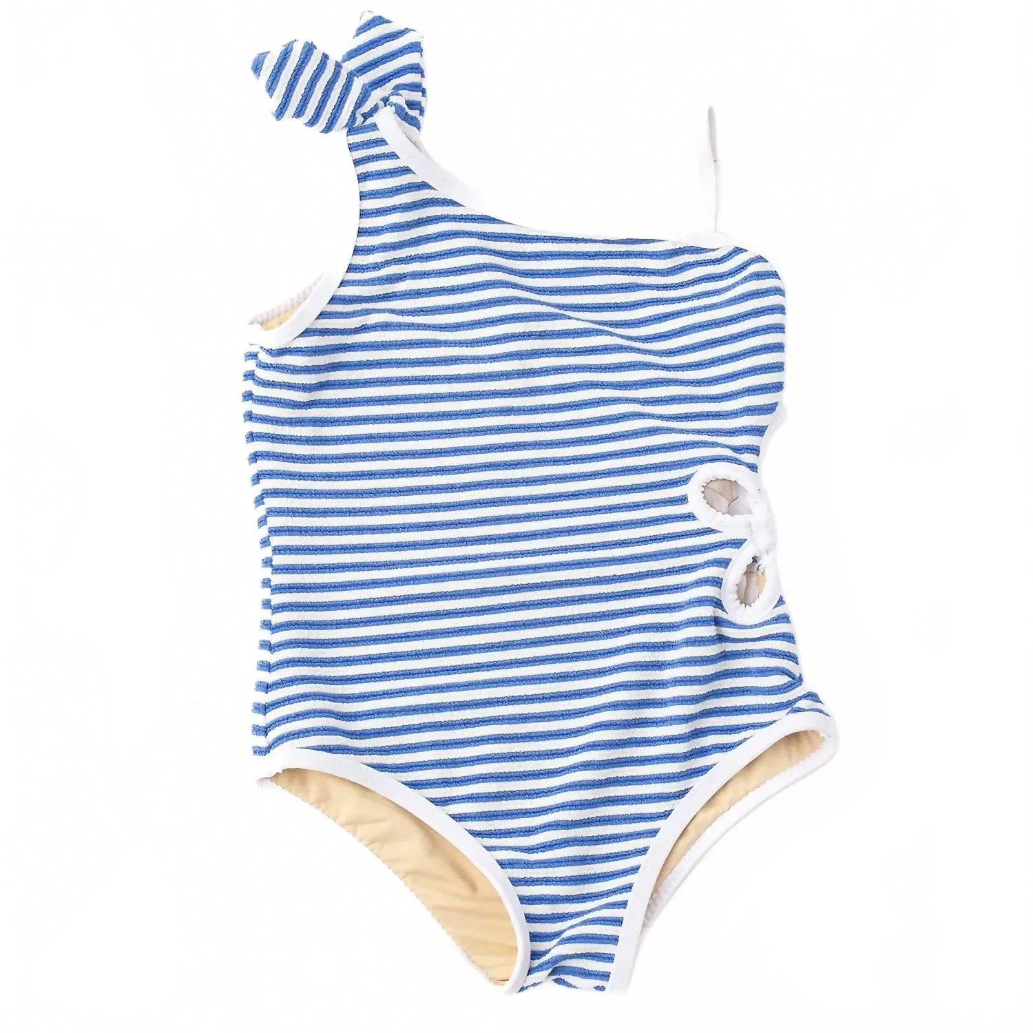 Детский купальник для девочек с вырезом и принтом Daisy Cut Out Colbalt Stripe shade critters, Cobalt