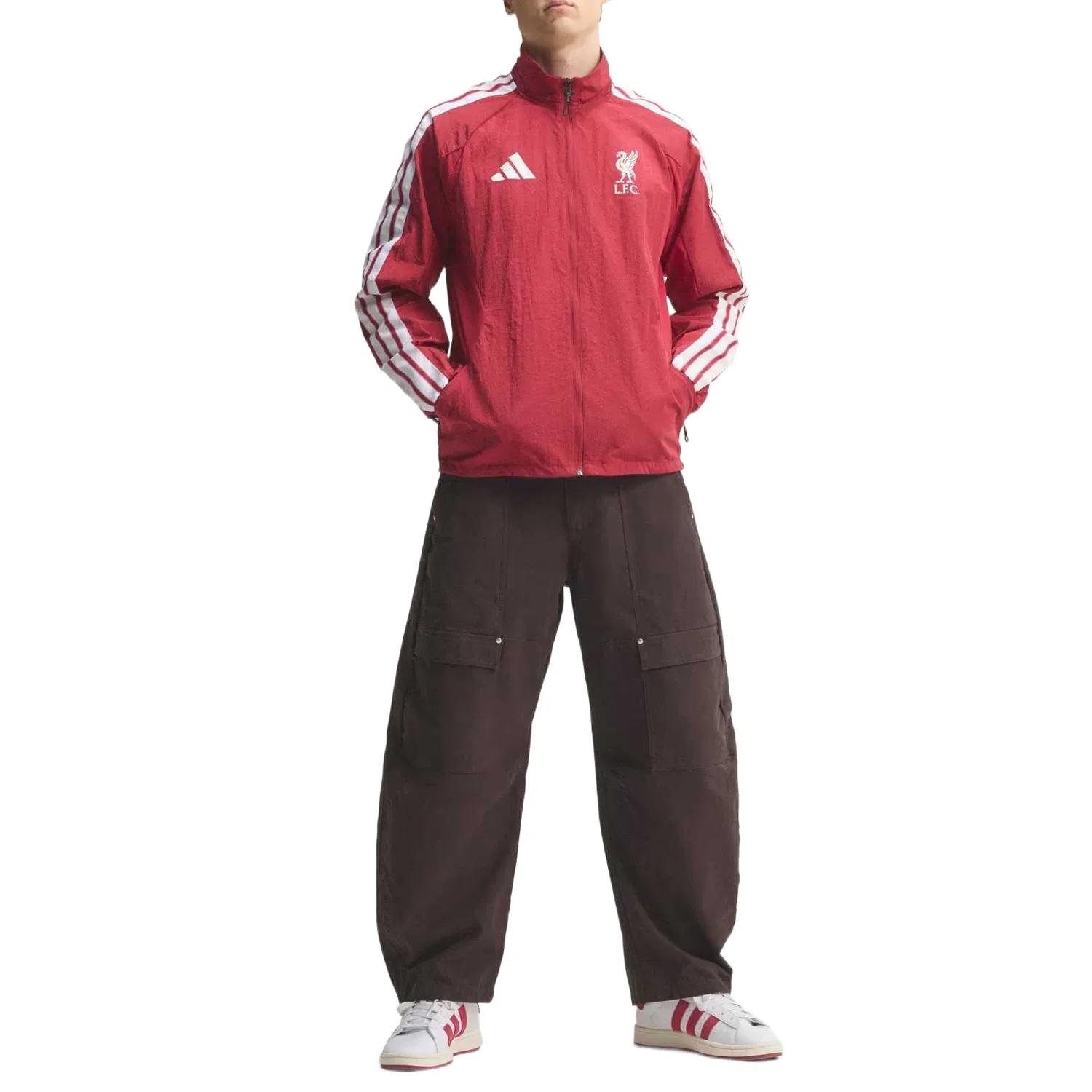 Мужская куртка с воротником-стойкой Active Burgundy Adidas, Active Burgundy — фото 3