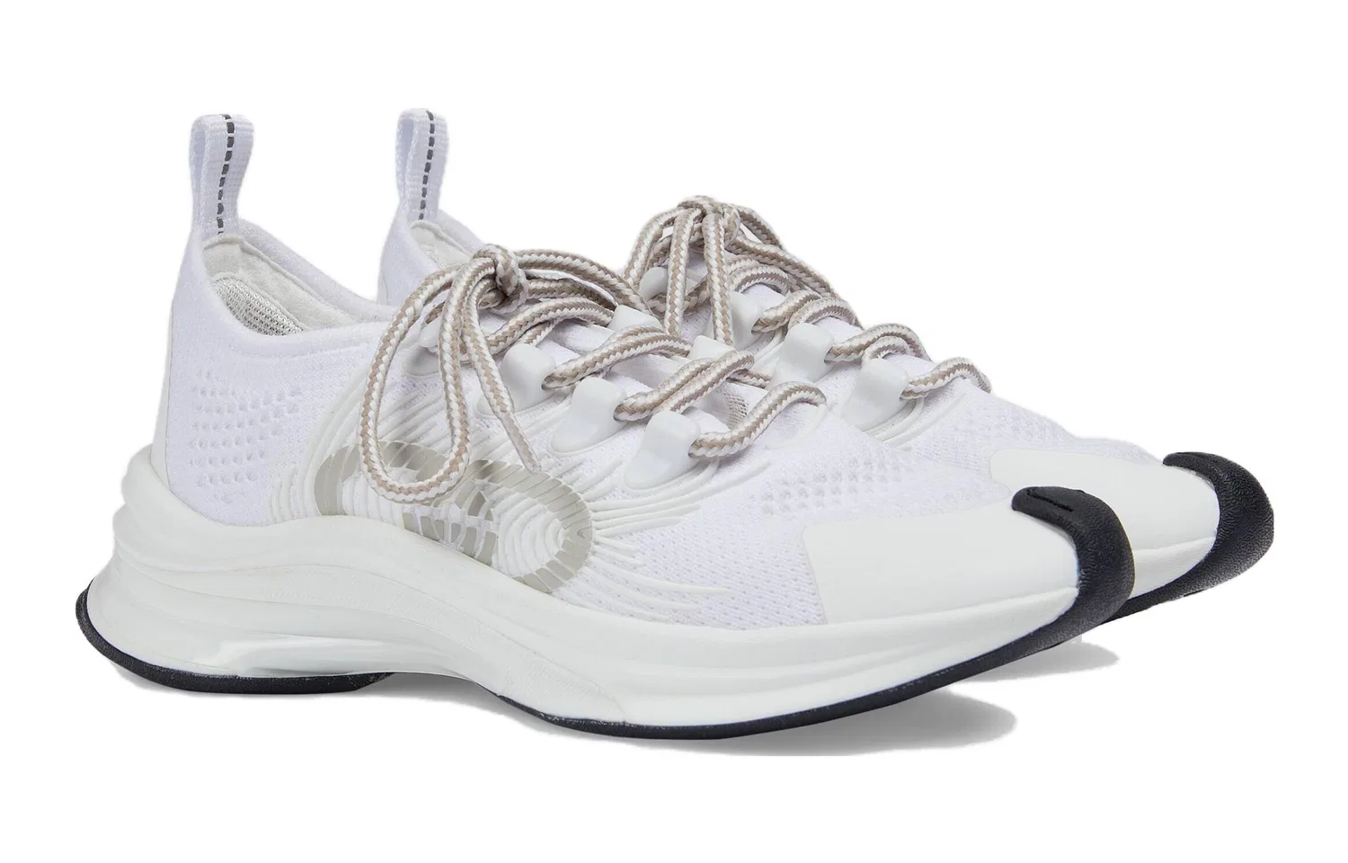 Кроссовки детские беговые Gucci RUN Low Top, низкий силуэт, Gray White — фото 3