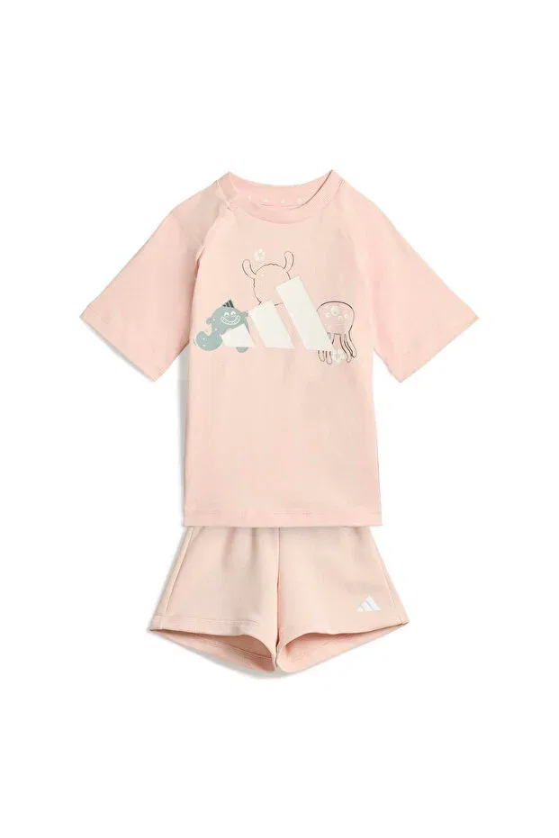 Детский спортивный комплект для девочек с коротким рукавом Tiro Nster Adidas, Pink