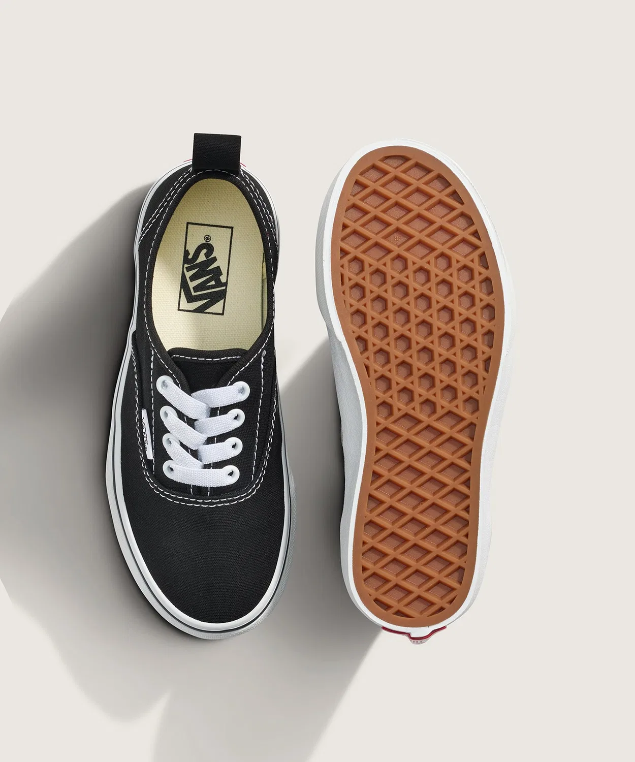 Детские кеды с эластичными шнурками Authentic Elastic VANS, Black — фото 3
