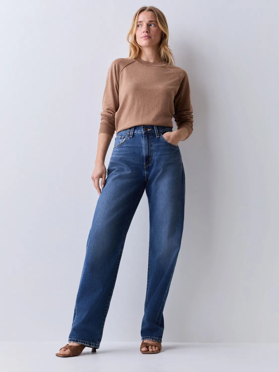 Джинсы прямого кроя, свободная посадка Levi's, голубые — фото 2