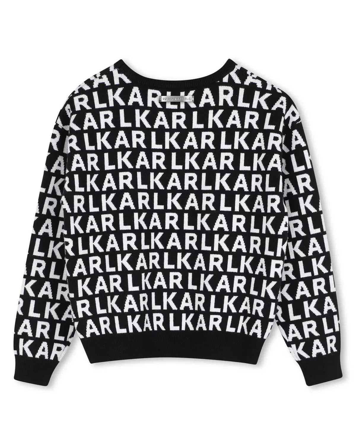 Детский джемпер для девочек с жаккардовым принтом Karl Lagerfeld Kids, Multicolor — фото 3