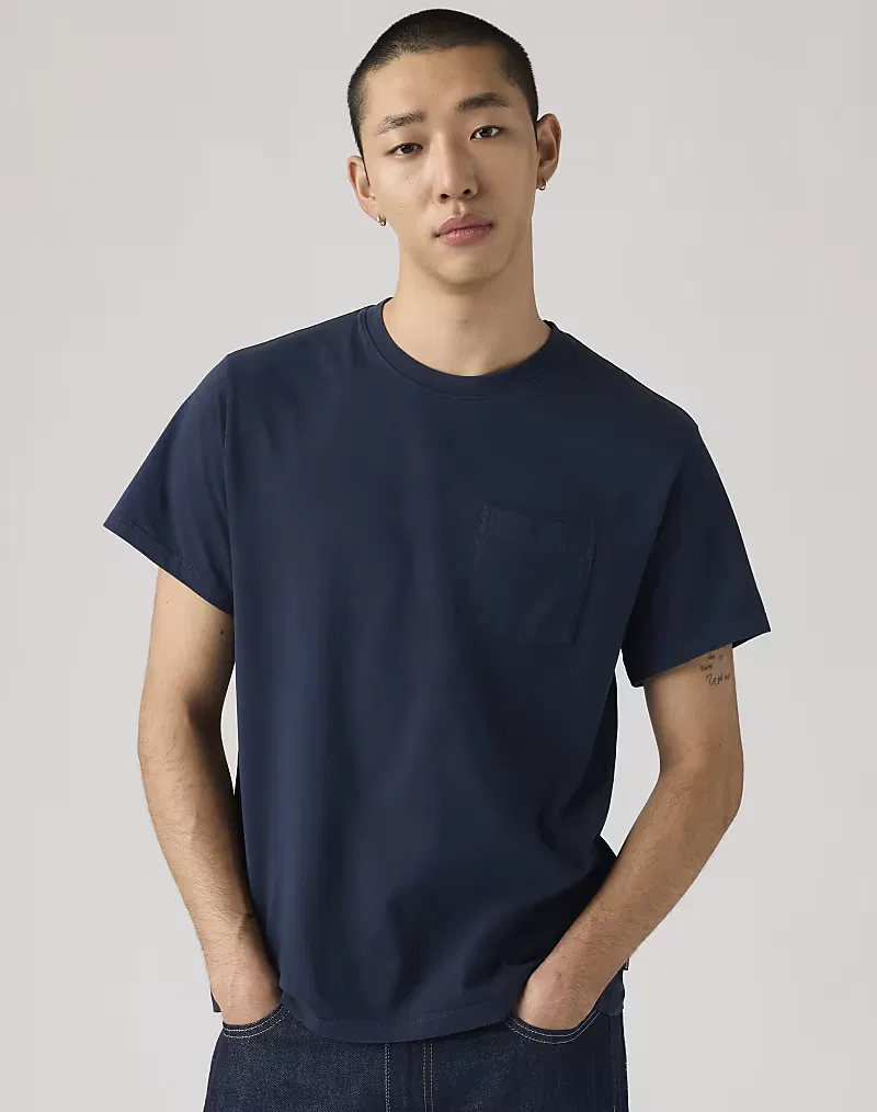 Футболка Levi's Essential с карманом, синяя — фото 3