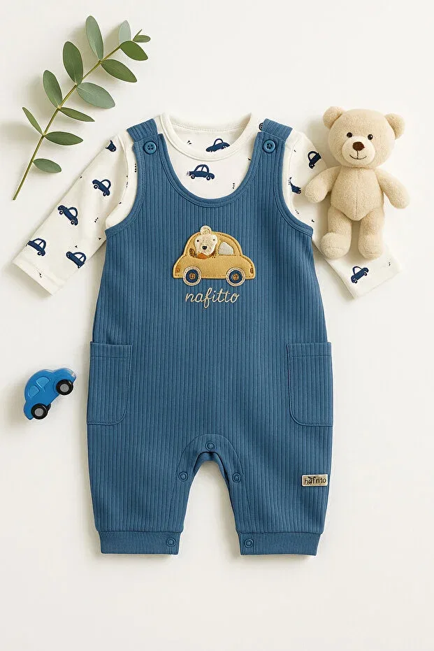 Детский комплект боди-комбинезонов для мальчиков хлопковый Aki Moda Kids, Blue — фото 3