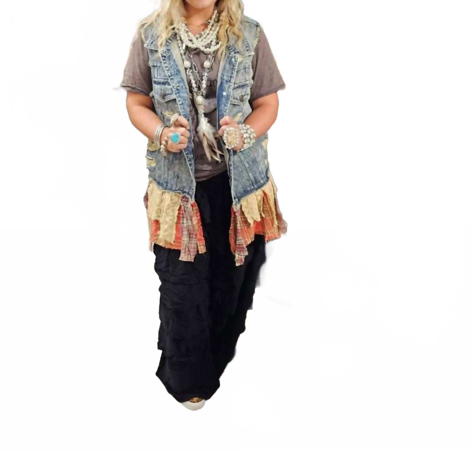 

Потрепанная джимовая клетчатая жилетка в разноцветном исполнении A Rare Bird, мультиколор