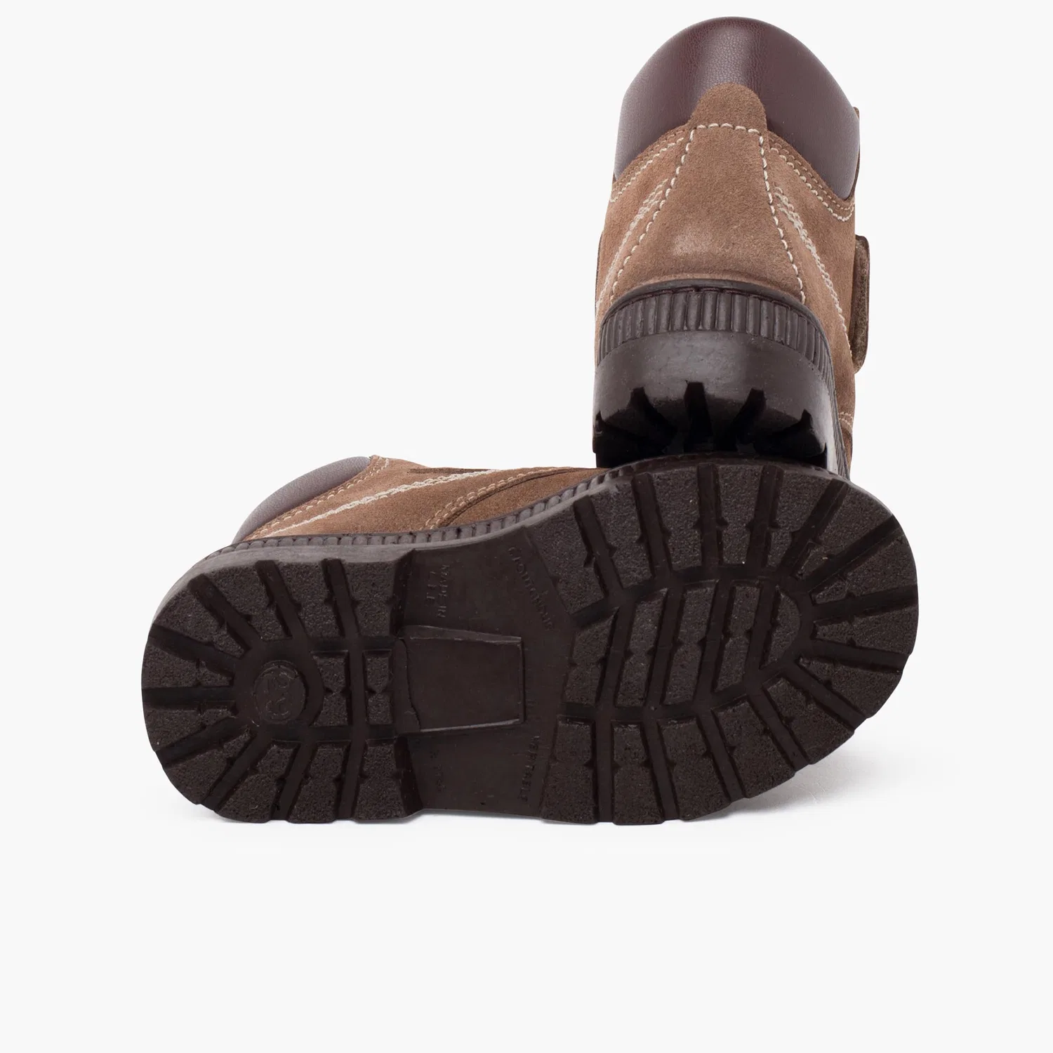 Детские ботинки на липучке Pisamonas Pisamonas Stivali Suola Track Con Cuciture Di Chiusura Aderenti, Taupe — фото 3