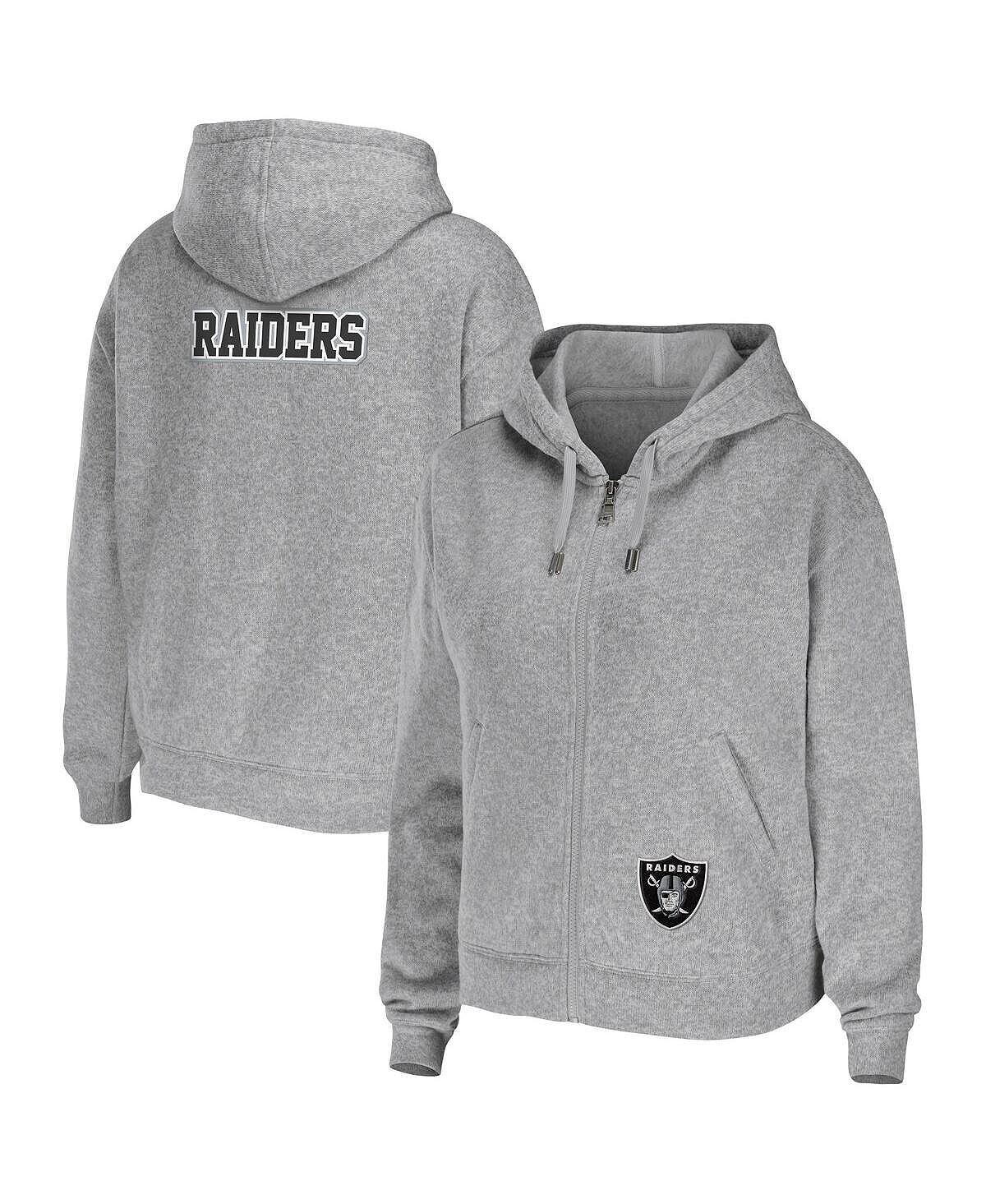 

Женская толстовка с молнией во всю длину серого цвета Las Vegas Raiders Team WEAR by Erin Andrews, Серый, Женская толстовка с молнией во всю длину серого цвета Las Vegas Raiders Team WEAR by Erin Andrews