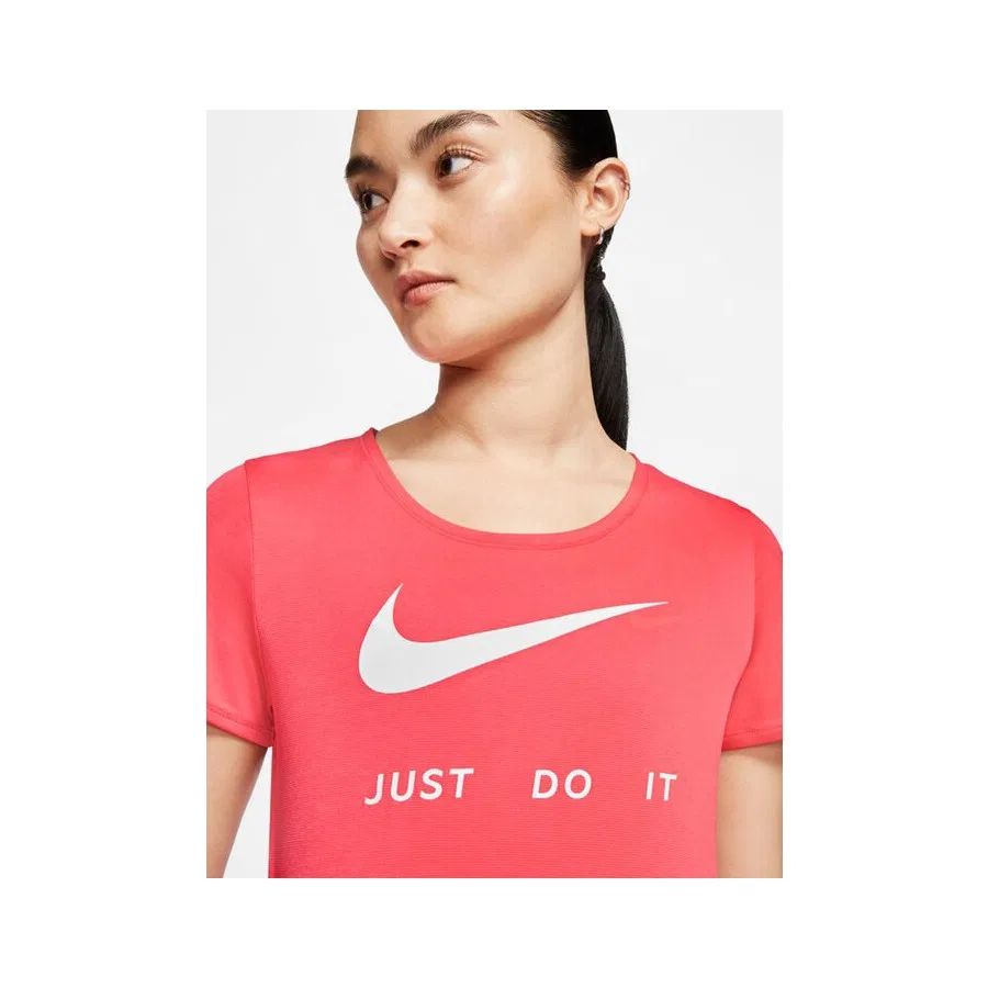 Футболка спортивная с коротким рукавом Nike W Nk Top Ss Swsh Run, Розовый — фото 2