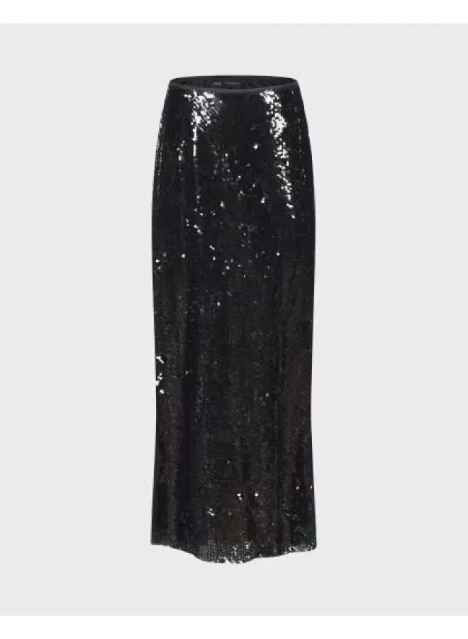 Zara Юбка миди с пайетками, черная