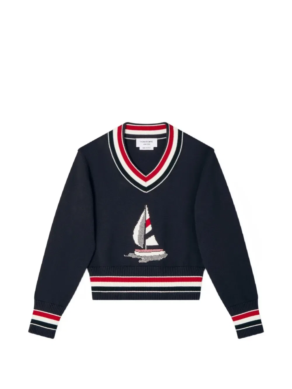 Толстовка вязки интарсия Thom Browne Kids, черный