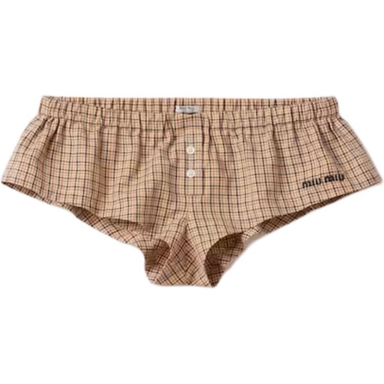 

Повседневные шорты женские цвета хаки Miu Miu