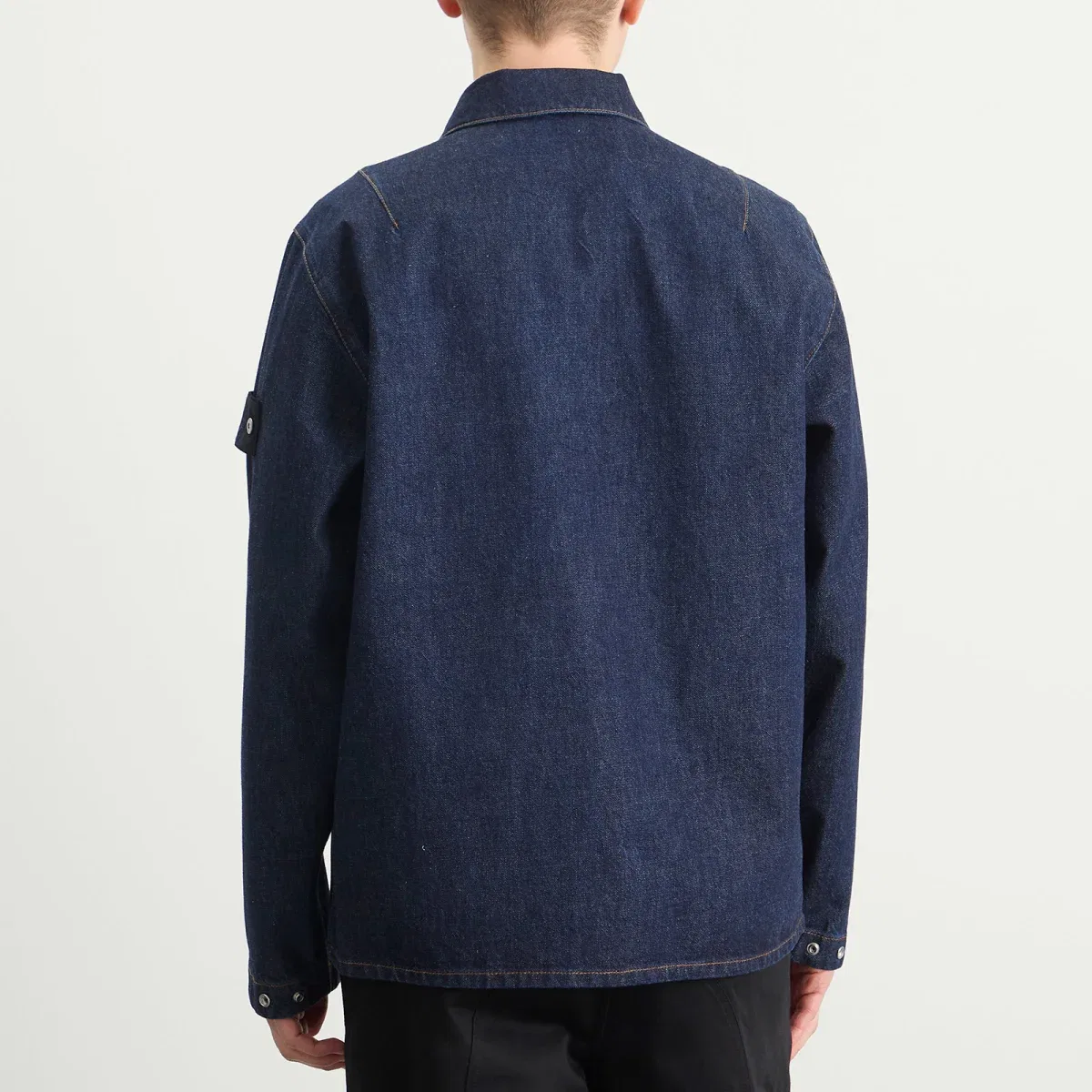 Джинсовая куртка-рубашка Denim Research Indigo Denim Zip Shirt Jacket Stone Island, Blue Rinse — фото 3
