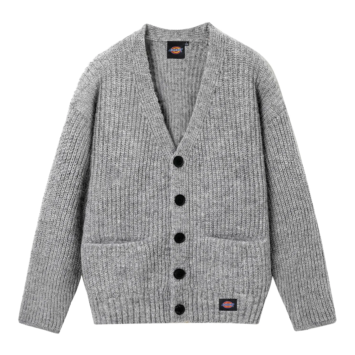 Детский свитер с V-образным вырезом, свободный крой, Dickies, Light Gray