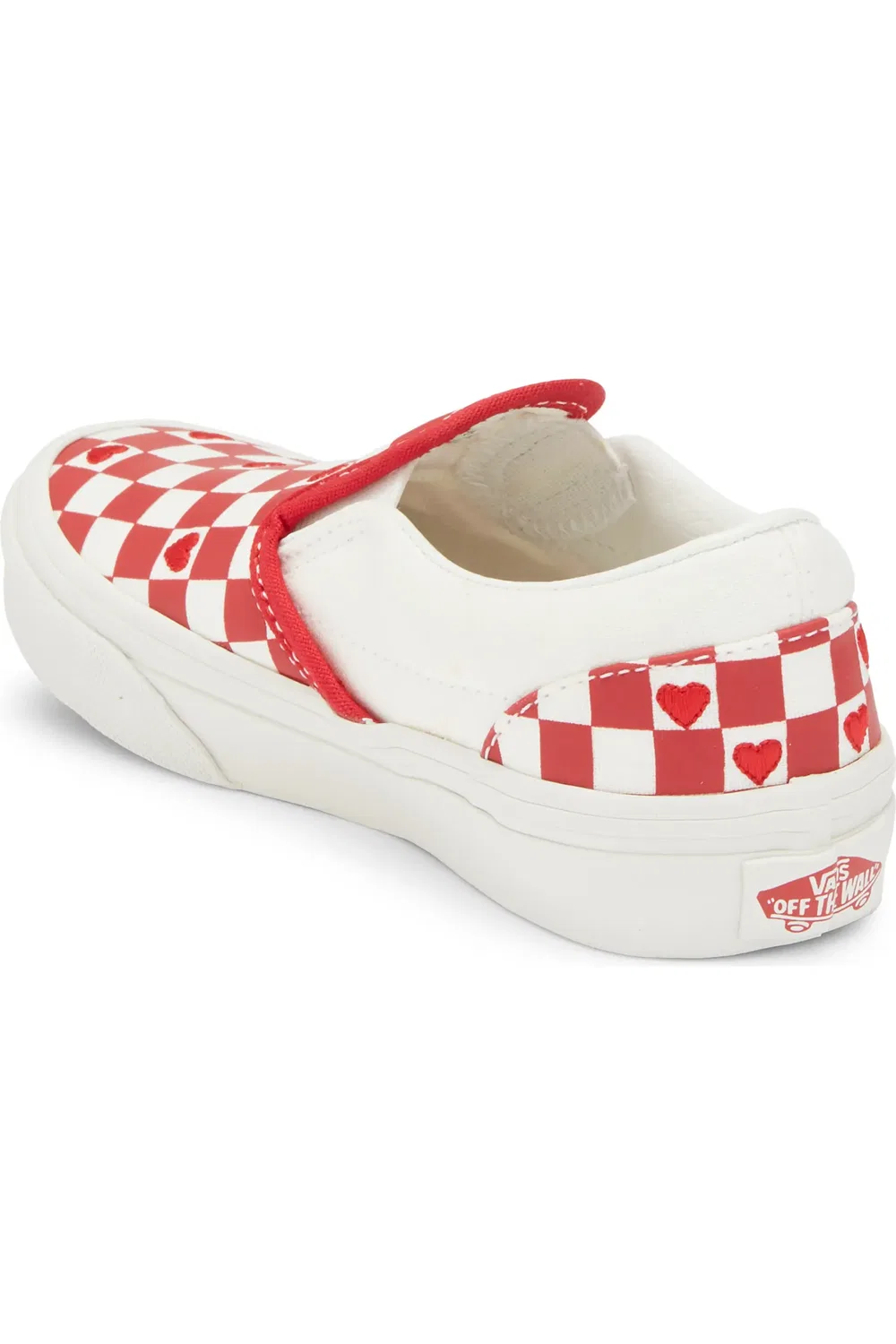 Кеды детские slip-on на шнуровке Checkerboard Vans, Racing Red True Whit — фото 2