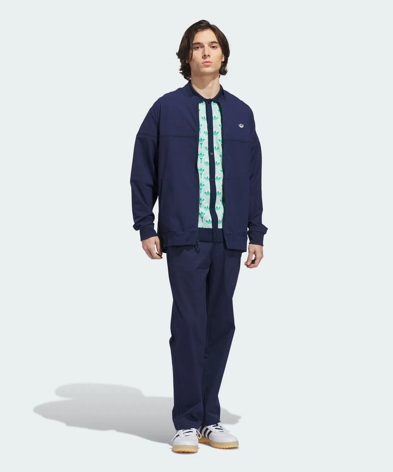 Мужская куртка-бомбер с двухсторонней молнией Adidas Golf, Blue — фото 4