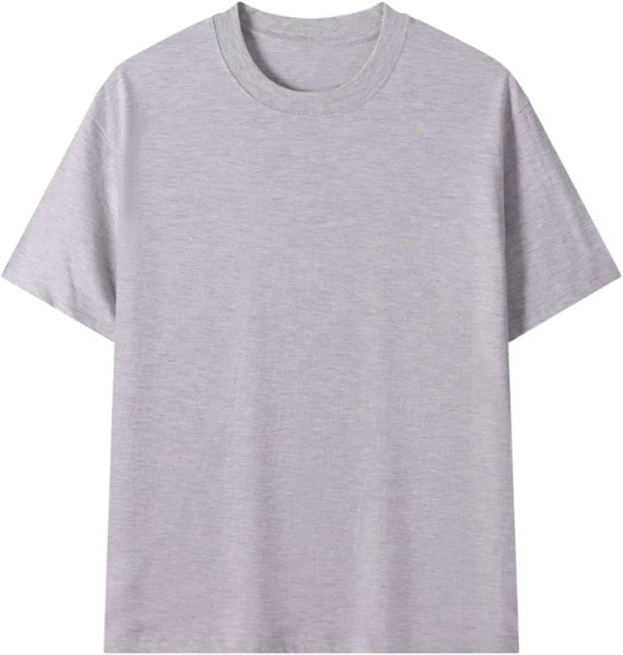 Мужская хлопковая футболка с круглым вырезом, Regular Fit, 1-gray — фото 2
