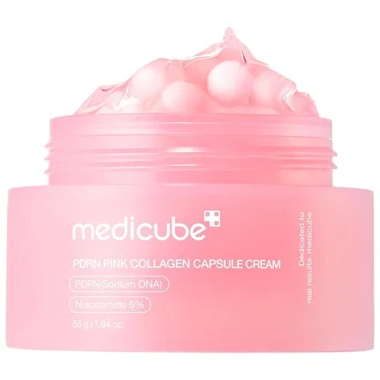 Крем для лица с коллагеном Salmon DNA PDRN Pink Collagen Capsule Cream Medicube, Pink
