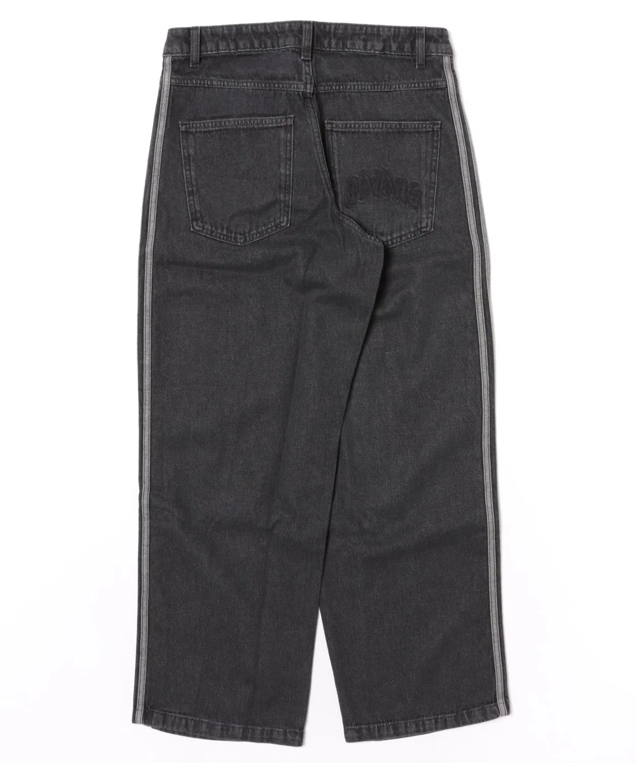 Мужские джинсовые брюки свободного кроя с брендовым логотипом Adidas M SST Denim Trackpants, Black Denim — фото 2