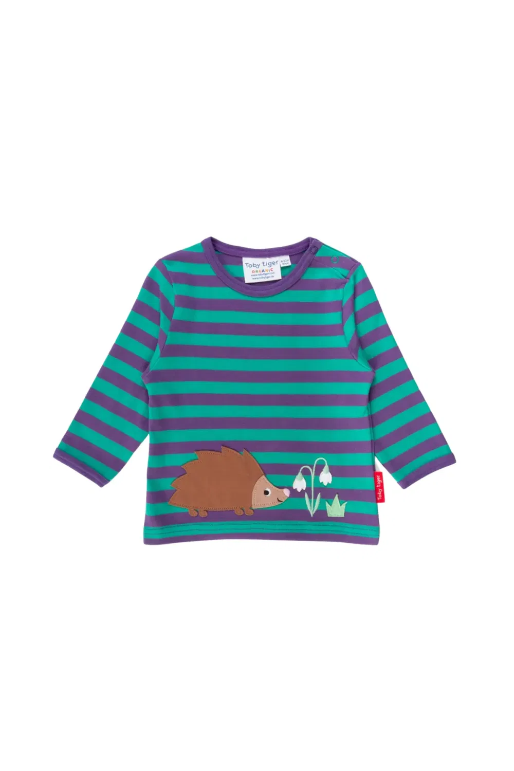 Детская футболка с длинным рукавом с аппликацией Hedgehog Toby Tiger, Multi