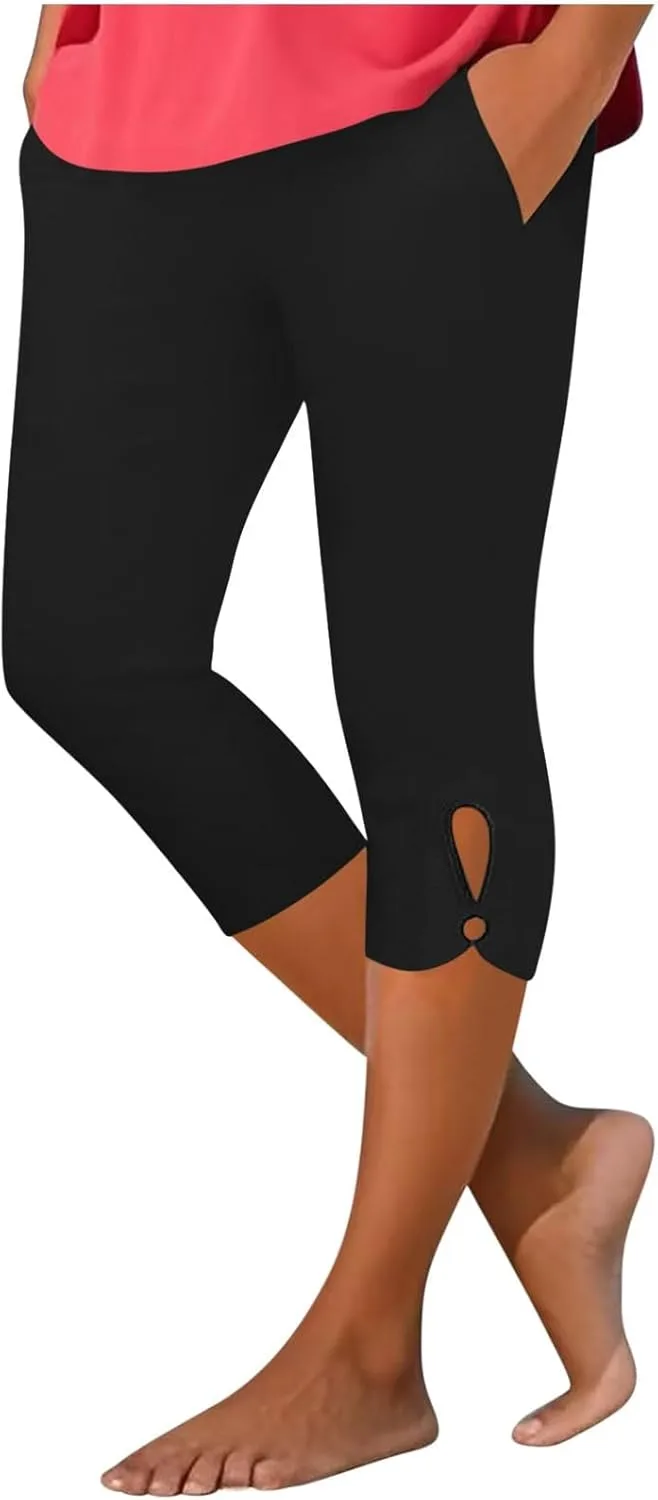 

Женские капри 2025 летние нарядные укороченные высокие йога-штаны