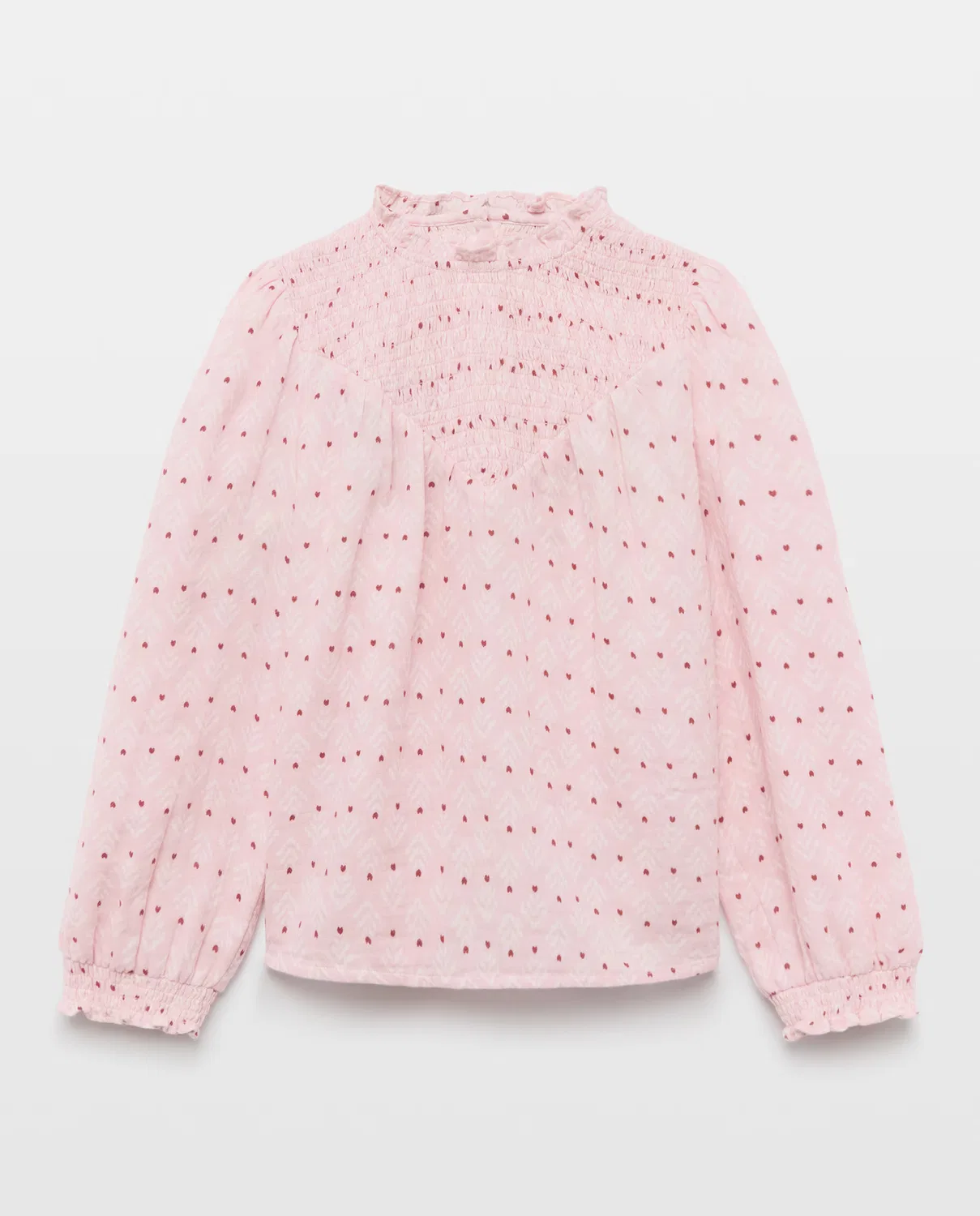 Детская блузка с принтом, All Over Dobby Lurex Smock, Kids El Corte Inglés, розовый — фото 4
