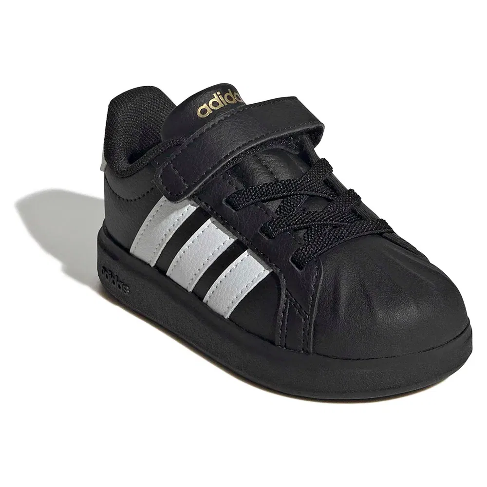 Детские кроссовки для девочек с мыском-ракушкой Streettalk Infant Trainers Adidas, Black — фото 2