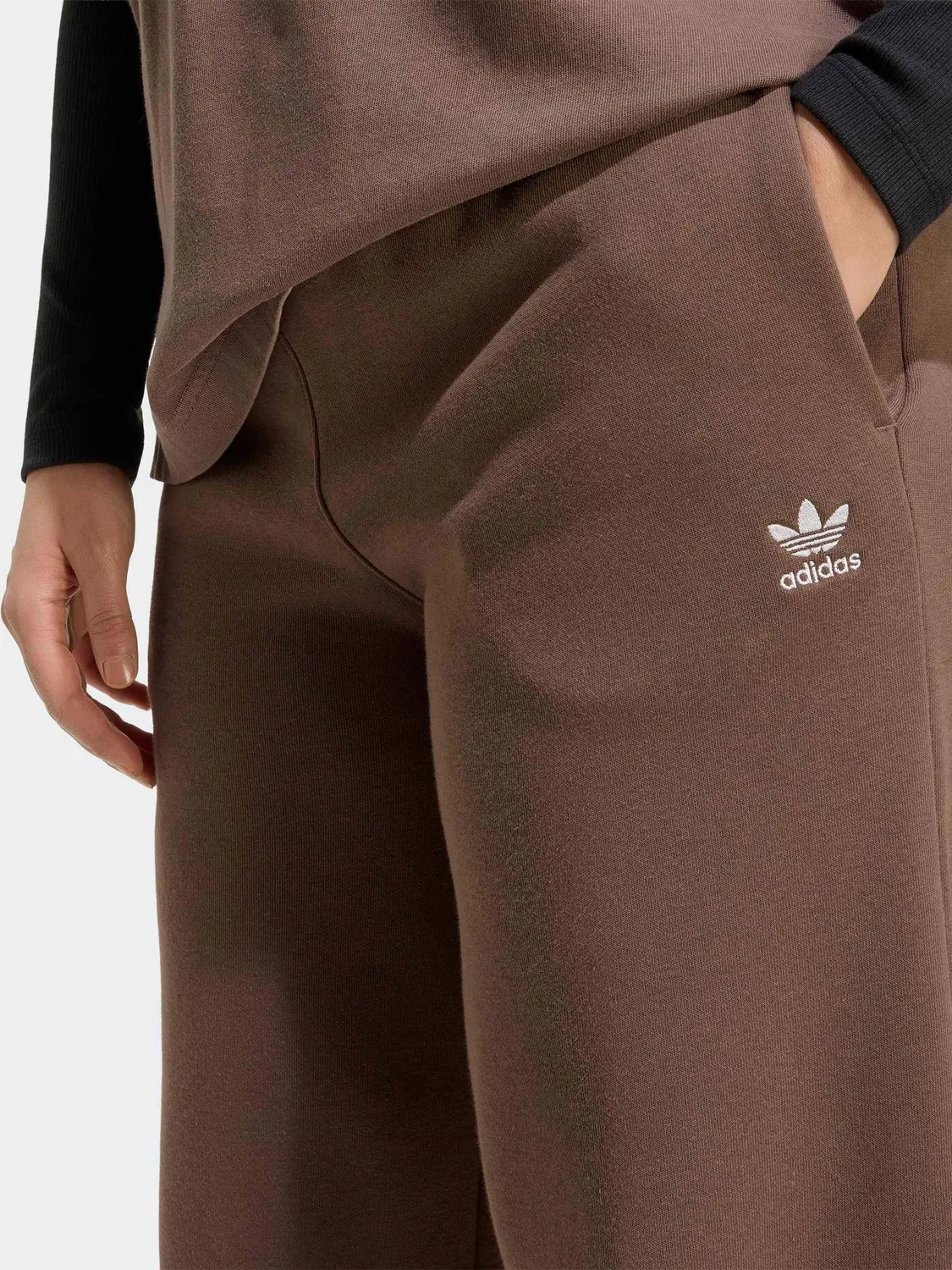 Штаны свободного кроя Essentials Wide Leg Pant, adidas Originals, коричневый — фото 4