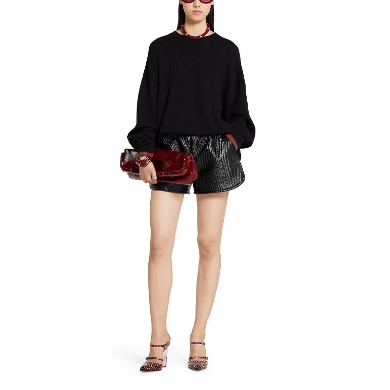 Свитер женский GUCCI SS25, лаконичный дизайн, черный — фото 4