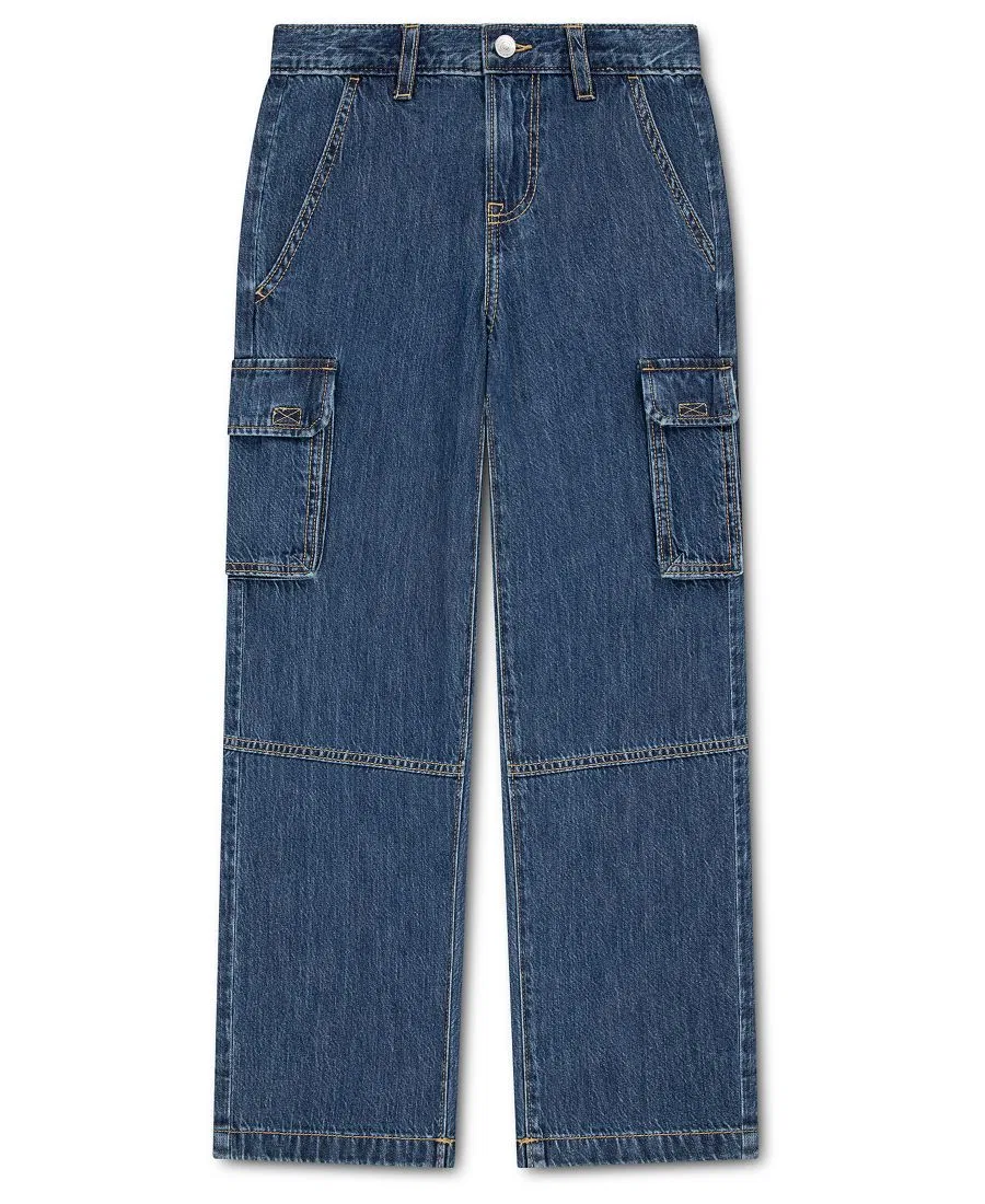Мешковатые карго-джинсы с утилитарными карманами для мальчика abercrombie kids, Fire